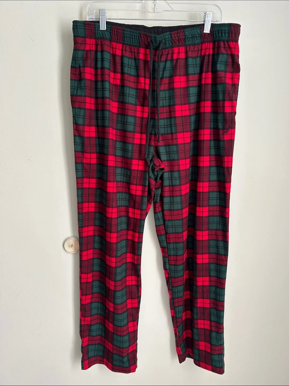 Nautica Red and Green Plaid men’s  Pajama Bottoms